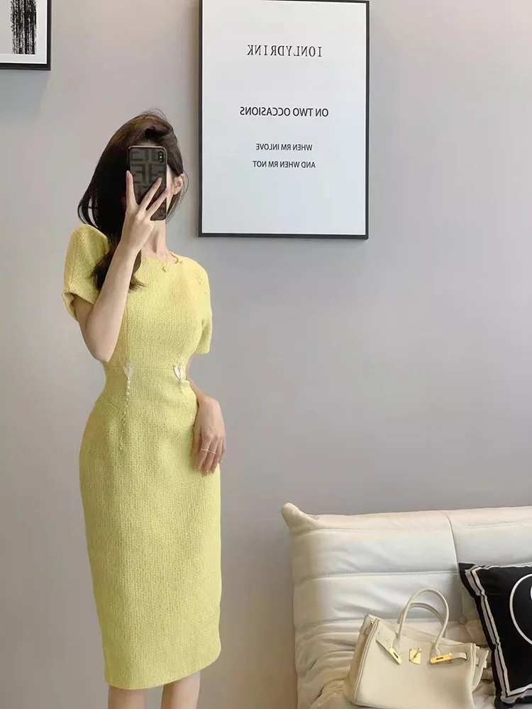 Fashionable Slimming Summer Dress Women's High Waist Date Dress Korean Style Commute Wind Short Sleeve Long Dress
Fashionable Slimming Summer Dress Women's High Waist Date Dress Korean Style Commute Wind Short Sleeve Long Dress