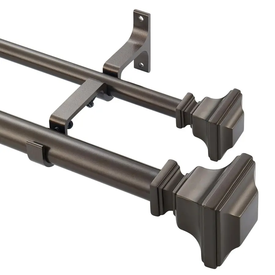 Curtain Rod, 1 inch Adjustable Heavy Duty Drapery Double Rod for Window 144 to 164 Inches 1213.6Feet, Vintage Square Finials,Pre
Curtain Rod, 1 inch Adjustable Heavy Duty Drapery Double Rod for Window 144 to 164 Inches 1213.6Feet, Vintage Square Finials,Pre