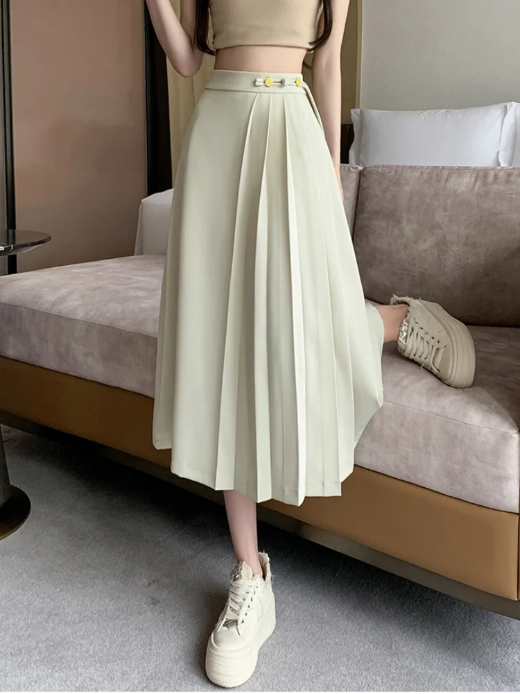 SMTHMA Women's Autumn Winter Solid Elegant Mid-Length Skirt Women's New Chinese Style High Waist Pleated Skirt
SMTHMA Women's Autumn Winter Solid Elegant Mid-Length Skirt Women's New Chinese Style High Waist Pleated Skirt