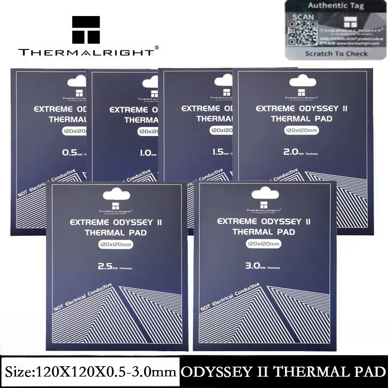 Thermalright EXTREME ODYSSEY II Охладитель термопрокладки 14,8 Вт/мК 120x120x0,5-3 мм Непроводящая термостойкость Силиконовая термопрокладка
Thermalright EXTREME ODYSSEY II Охладитель термопрокладки 14,8 Вт/мК 120x120x0,5-3 мм Непроводящая термостойкость Силиконовая термопрокладка