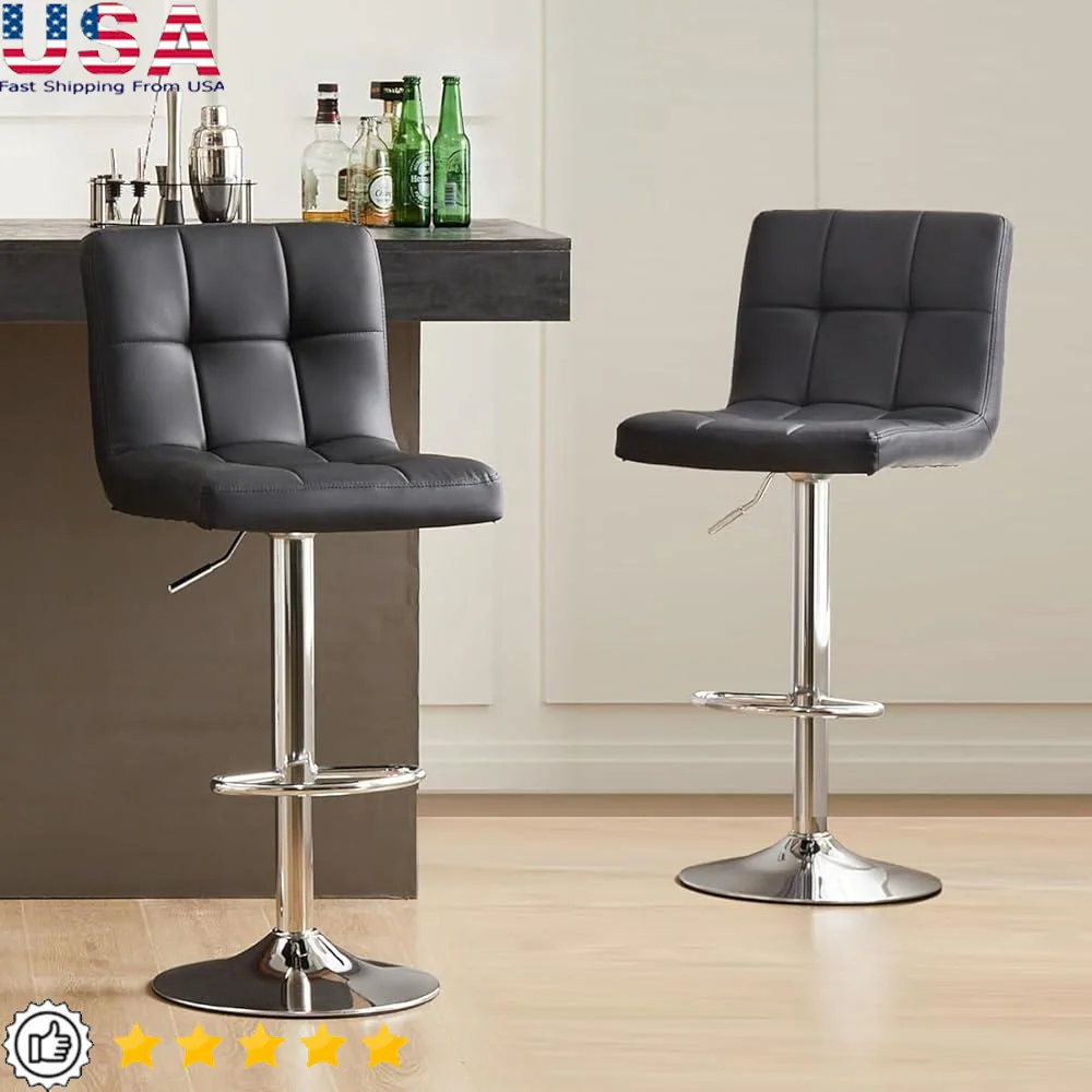 Adjustable Swivel Bar Stools Set of 2 Armless PU Leather Kitchen Counter Height Thick Seat Hydraulic Footrest Modern Design
Adjustable Swivel Bar Stools Set of 2 Armless PU Leather Kitchen Counter Height Thick Seat Hydraulic Footrest Modern Design