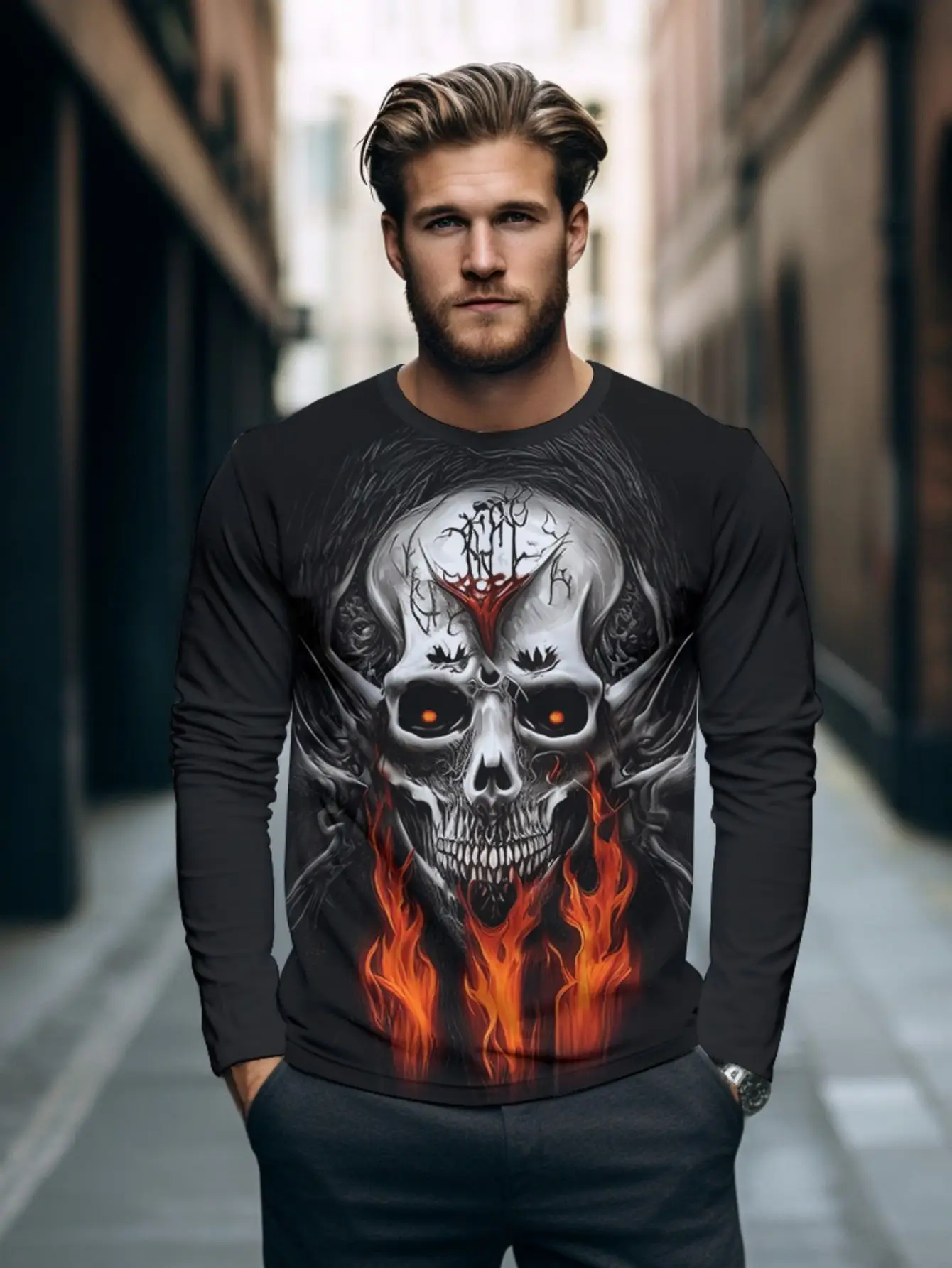 Funny 3D Skull Print Mens T Shirt Hip Hop Trend Harajuku Street Clothes Autumn Loose Top Fashion Cotton Long Sleeve T-shirt Men
Funny 3D Skull Print Mens T Shirt Hip Hop Trend Harajuku Street Clothes Autumn Loose Top Fashion Cotton Long Sleeve T-shirt Men