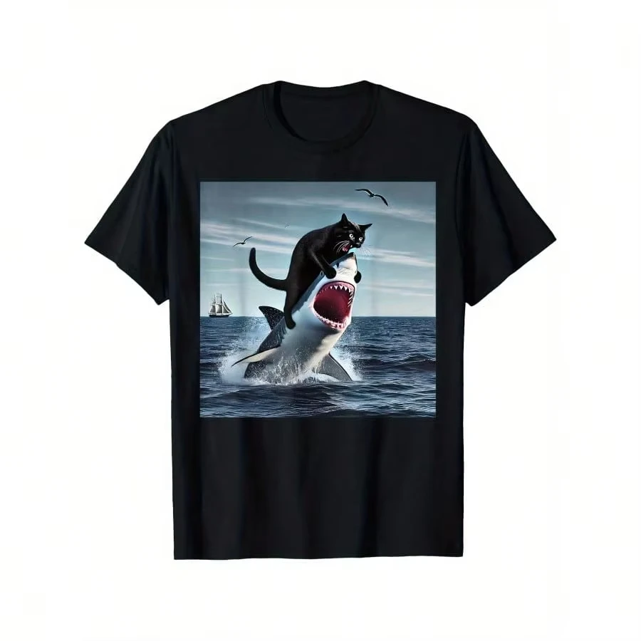 Cat Biting Shark Graphic Tee Relaxed Fit Cotton Short Sleeve Casual Comfortable Kids Tshirt Men's Shirts Women Y2k t-shirts
Cat Biting Shark Graphic Tee Relaxed Fit Cotton Short Sleeve Casual Comfortable Kids Tshirt Men's Shirts Women Y2k t-shirts