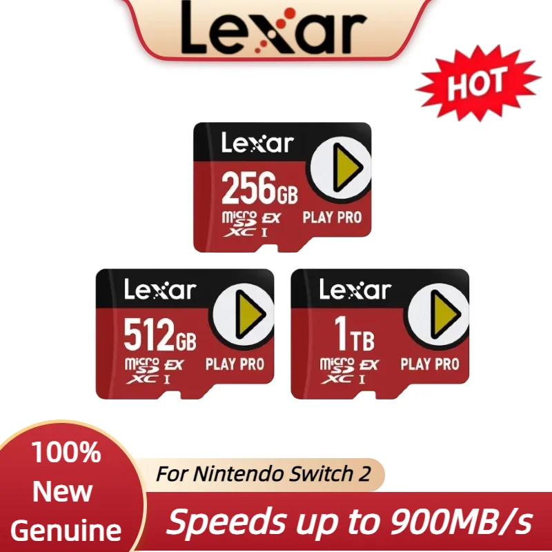 Original Lexar Professional Play PRO MicroSD Express Card 1TB/512GB/256GB,4K Video,Memory Cards for Game Consoles Up To 900MB/s
Original Lexar Professional Play PRO MicroSD Express Card 1TB/512GB/256GB,4K Video,Memory Cards for Game Consoles Up To 900MB/s