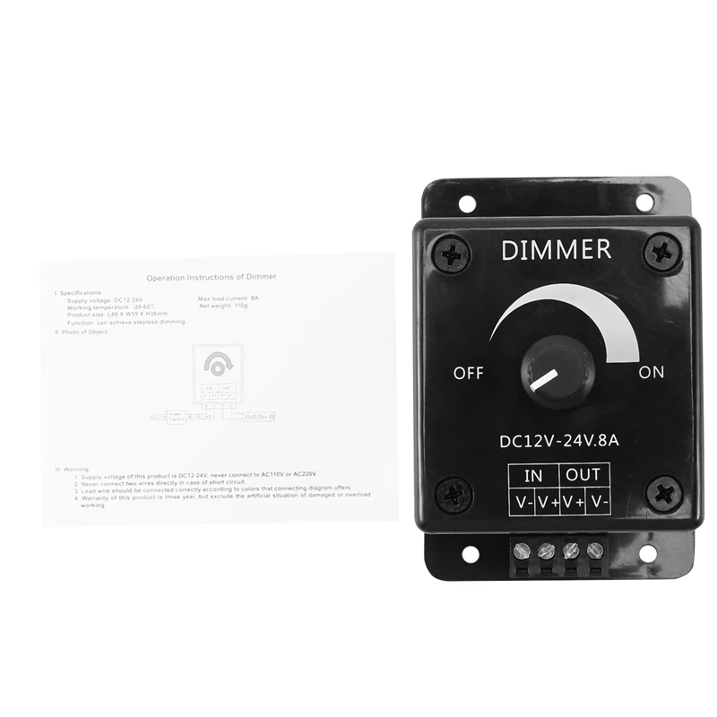 2X Black LED Dimmer Switch DC 12V 24V 8A Adjustable Brightness Lamp Bulb Strip Driver Power Supply Controller
2X Black LED Dimmer Switch DC 12V 24V 8A Adjustable Brightness Lamp Bulb Strip Driver Power Supply Controller
