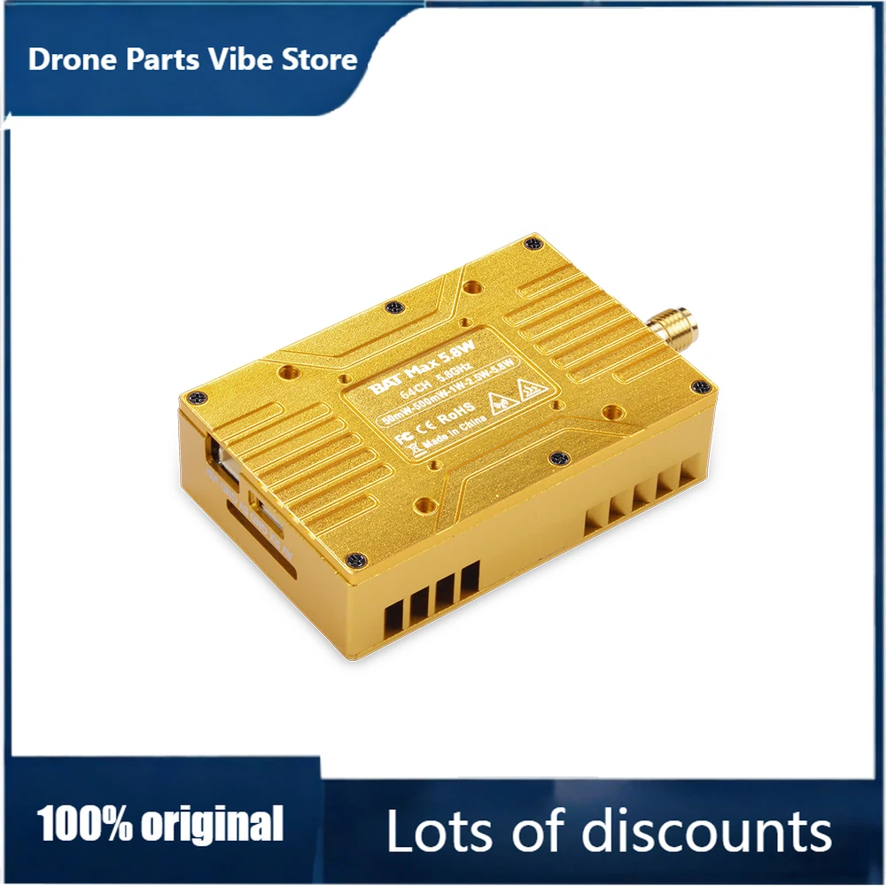 FyPandaRC BAT Max 5.8W FPV VTX 5.8G 5800mW Adjustable Video Transmitter 64CH Long Range 6-36V SMA 20mm/30.5mm Mount for Drones
FyPandaRC BAT Max 5.8W FPV VTX 5.8G 5800mW Adjustable Video Transmitter 64CH Long Range 6-36V SMA 20mm/30.5mm Mount for Drones