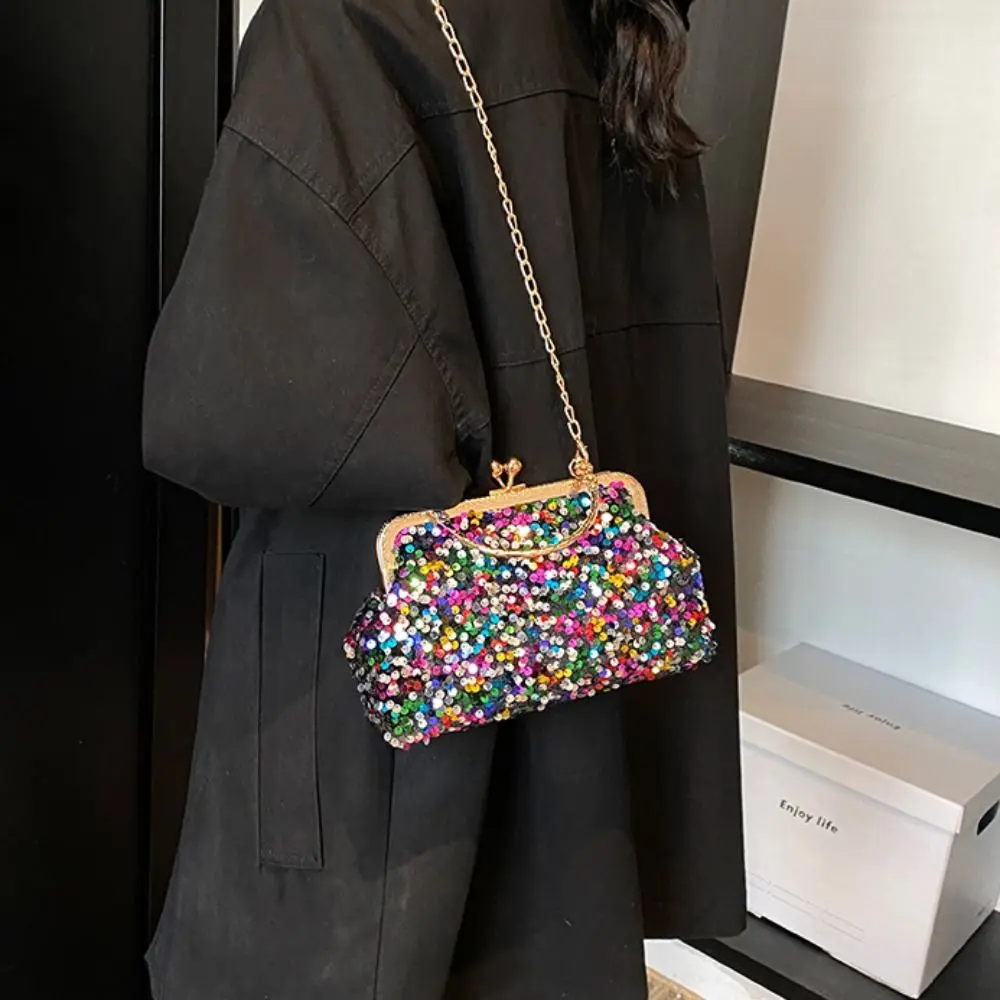 Sweet Shiny Sequins Shoulder Bag Luxury Handbag Evening Banquet Bag Clutch Bag Small Purse Banquet Chain Bag Female
Sweet Shiny Sequins Shoulder Bag Luxury Handbag Evening Banquet Bag Clutch Bag Small Purse Banquet Chain Bag Female