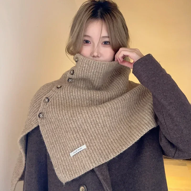 Cloak Poncho Cape Button split shawl for women's high-quality Korean version versatile knitted cape shawl Khaki
Cloak Poncho Cape Button split shawl for women's high-quality Korean version versatile knitted cape shawl Khaki