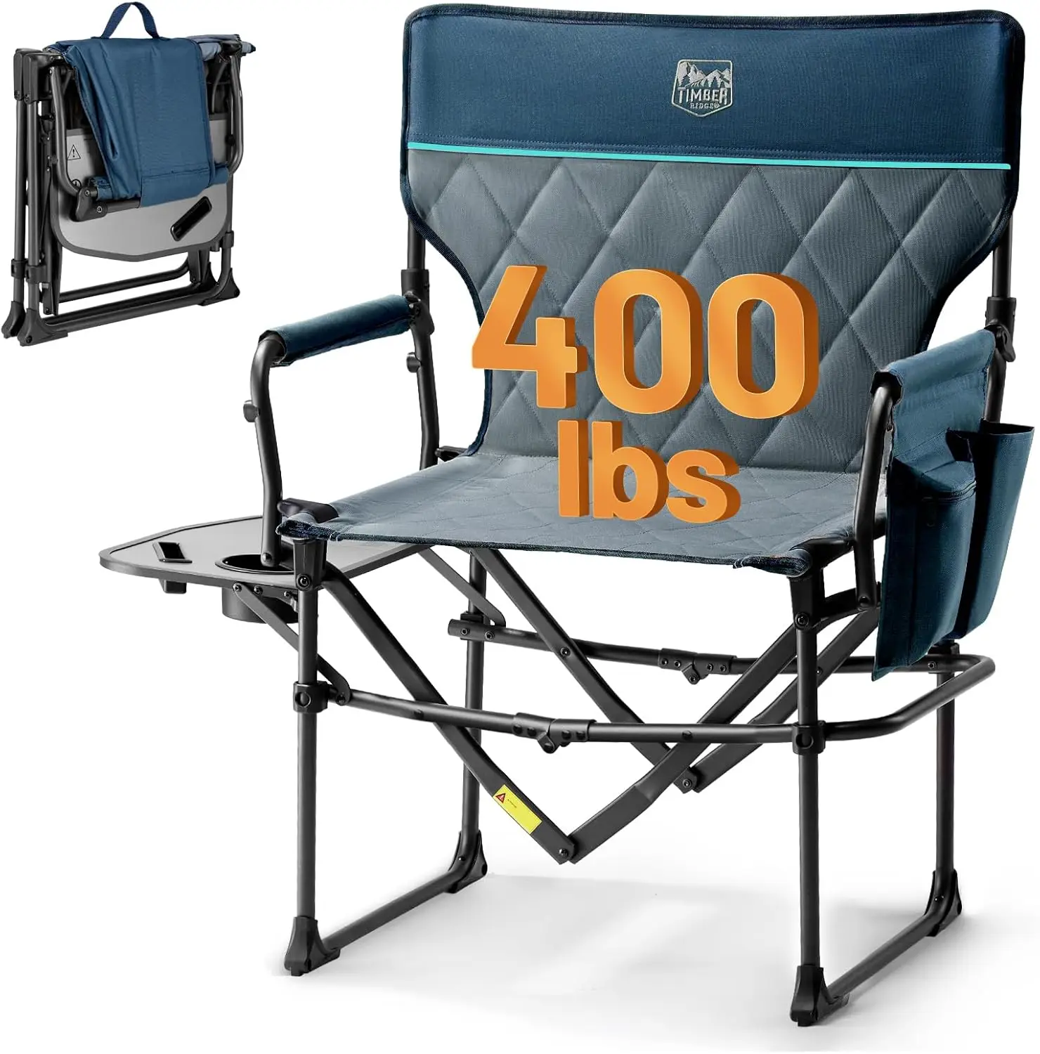 Heavy Duty Camping Chair with Compact Size, Portable Directors Chair with Side Table and Pocket for Camping, Lawn, Sports
Heavy Duty Camping Chair with Compact Size, Portable Directors Chair with Side Table and Pocket for Camping, Lawn, Sports