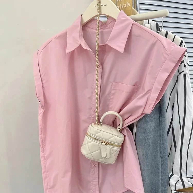Pink ort Sve Loose Women's irt Summer 2023 New Design Sensation Svel Collar Button up Korean Sle Faion
Pink ort Sve Loose Women's irt Summer 2023 New Design Sensation Svel Collar Button up Korean Sle Faion