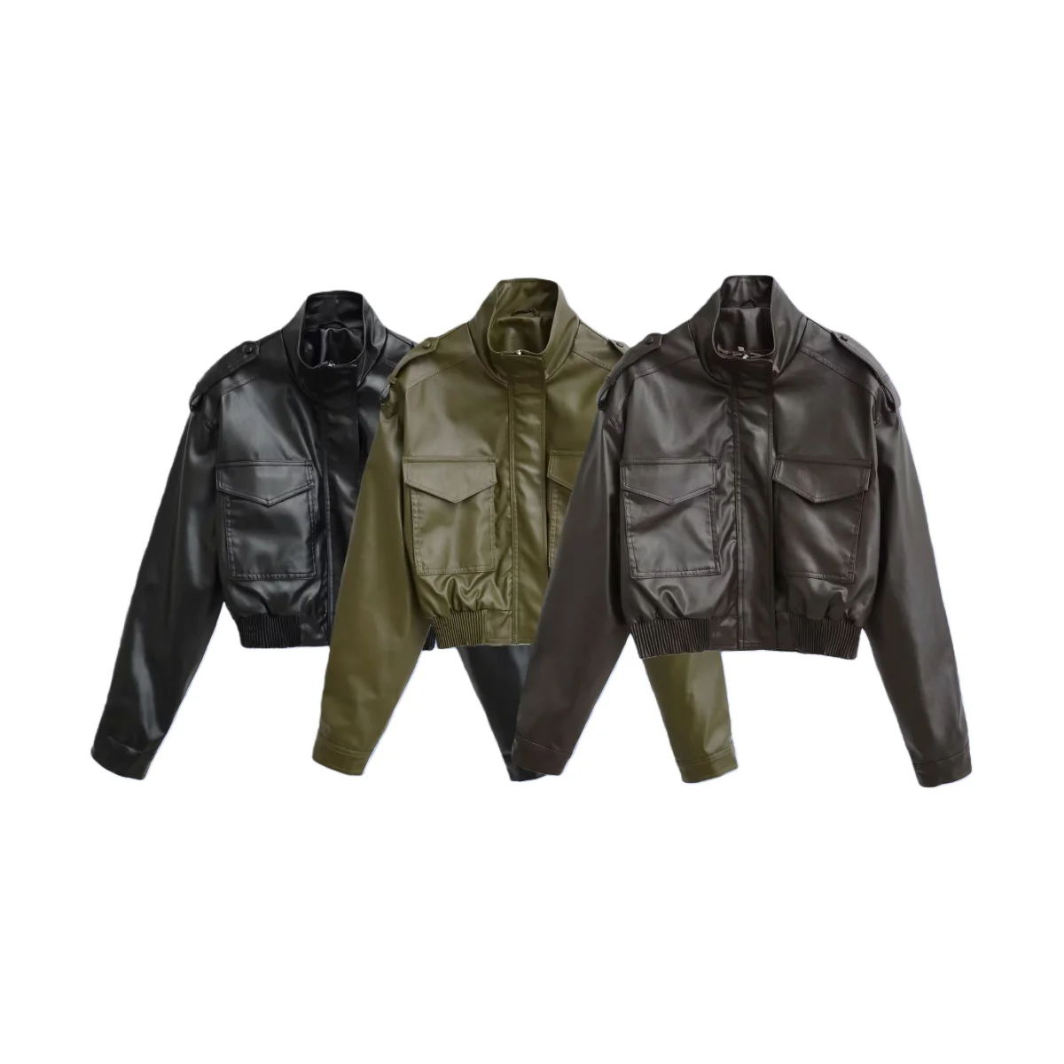 Autumn New Women Casual Fashion Simple Retro Short Style Coat Loose Long Sleeved Faux Leather Pilot Female Leather Jackets
Autumn New Women Casual Fashion Simple Retro Short Style Coat Loose Long Sleeved Faux Leather Pilot Female Leather Jackets