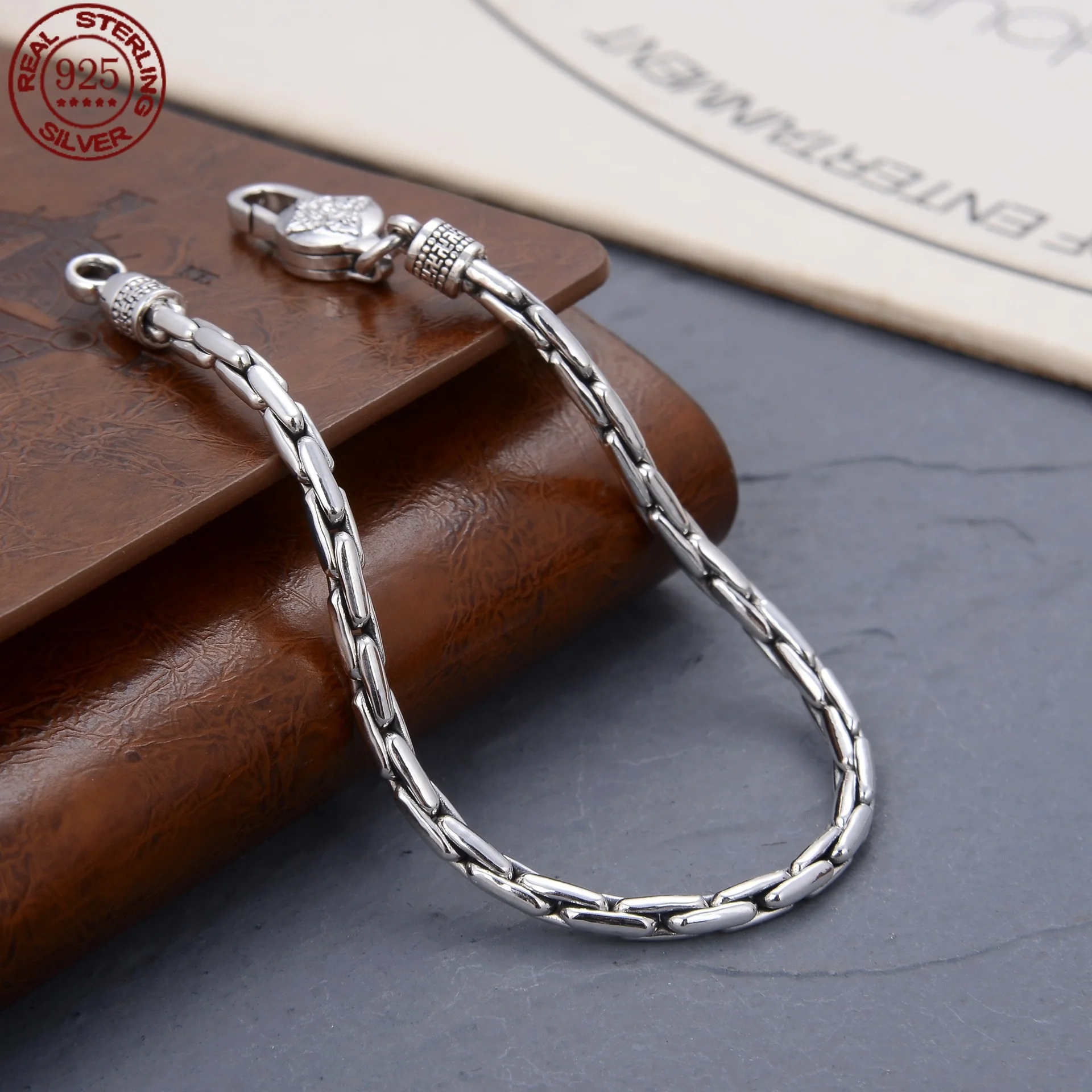 High Quality S925 Sterling Silver Bamboo Men's and Women's 3MM Necklace Bracelet Retro Fashion Personality Party Gifts
High Quality S925 Sterling Silver Bamboo Men's and Women's 3MM Necklace Bracelet Retro Fashion Personality Party Gifts