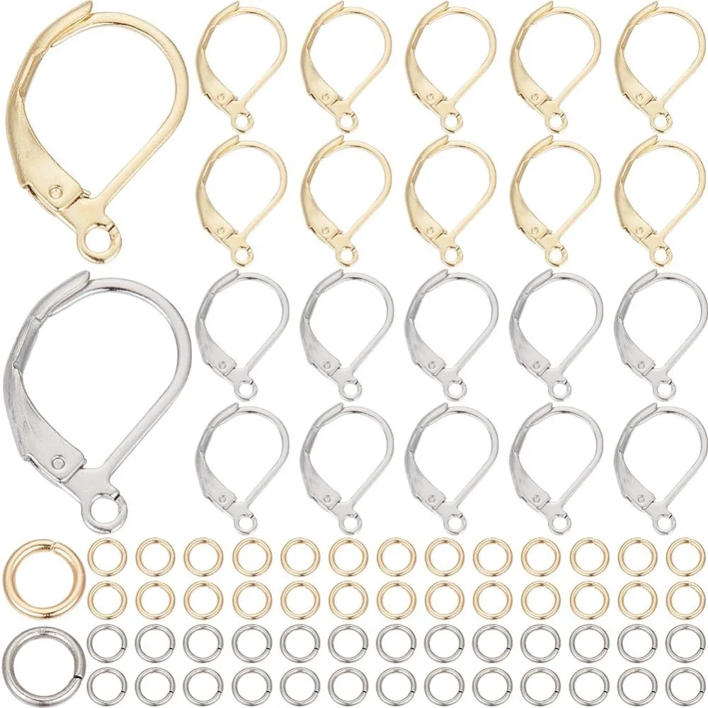 80Pcs Gold Leverback Earring Hooks Stainless Steel Earring Findings Bulk Silver with 100Pcs Jump Rings French Real making kit
80Pcs Gold Leverback Earring Hooks Stainless Steel Earring Findings Bulk Silver with 100Pcs Jump Rings French Real making kit