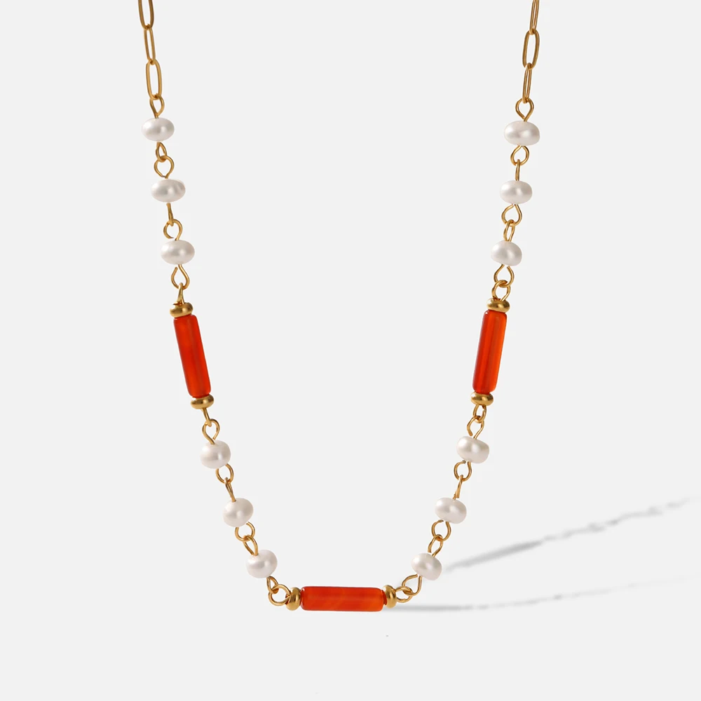 2022 New Stainless Steel Tarnish Free Jewelry Not Fade Temperament Necklace Golden Texture 18K Natural Pearl Necklaces For Women
2022 New Stainless Steel Tarnish Free Jewelry Not Fade Temperament Necklace Golden Texture 18K Natural Pearl Necklaces For Women