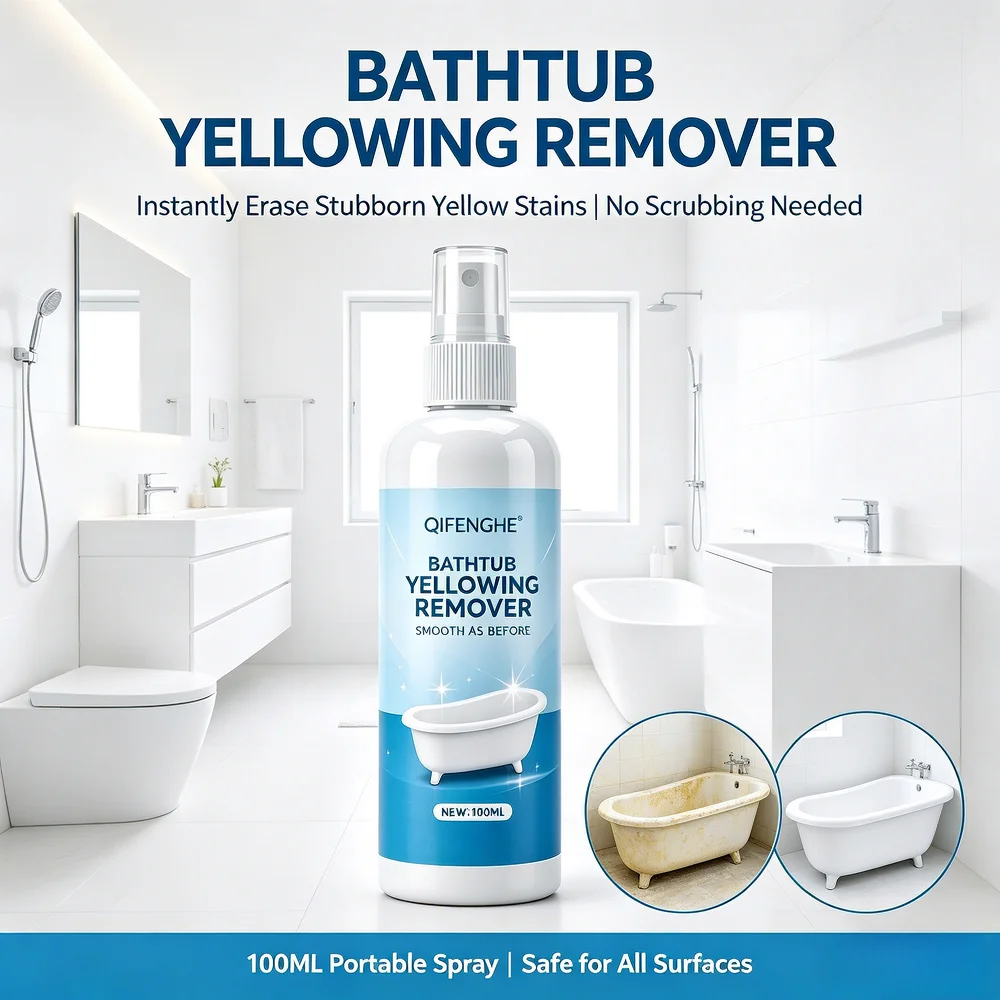 QIFENGHE Bathtub Yellowing Remover 100ml, Powerful Stain Cleaner for Bathroom Tub, Sink, Tile, Remove Hard Water Stains, Soap Sc
QIFENGHE Bathtub Yellowing Remover 100ml, Powerful Stain Cleaner for Bathroom Tub, Sink, Tile, Remove Hard Water Stains, Soap Sc