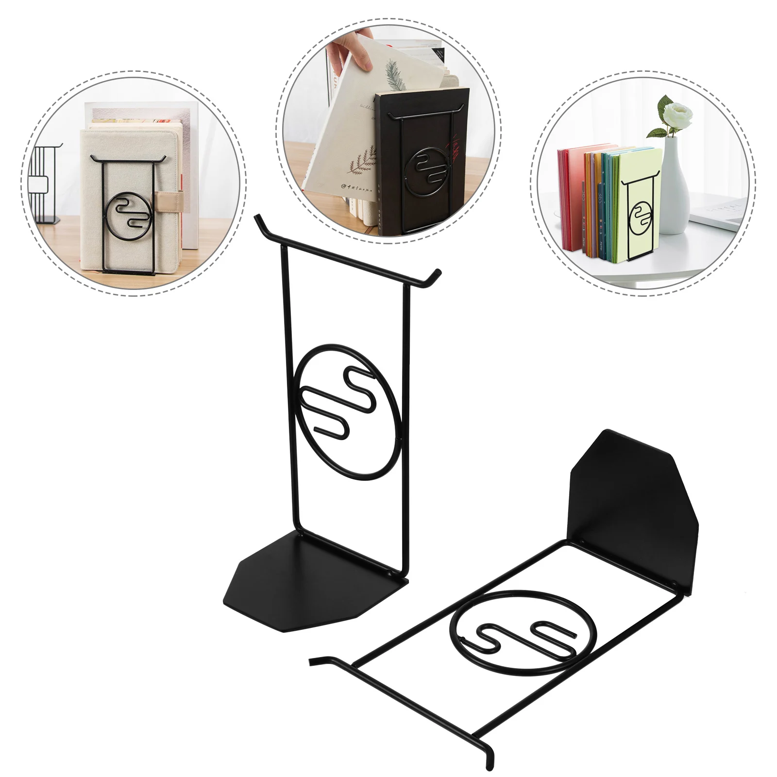 Metal Bookends Vintage Hollow Design Home Office Organizer For Books Magazines Files Non-Slip Support Stand
Metal Bookends Vintage Hollow Design Home Office Organizer For Books Magazines Files Non-Slip Support Stand
