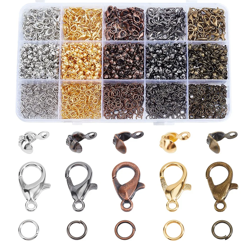DIY Jewelry Making Findings Kits including Iron Bead Tips Open Jump Rings Zinc Alloy Lobster Claw Clasps Mixed Color
DIY Jewelry Making Findings Kits including Iron Bead Tips Open Jump Rings Zinc Alloy Lobster Claw Clasps Mixed Color