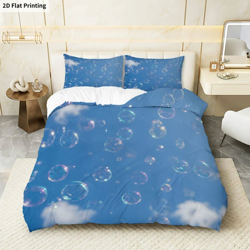 3PCS Duvet Cover, 1 Duvet Cover + 2 Pillowcases (Without Filler), Blue Sky and Bubble Theme
3PCS Duvet Cover, 1 Duvet Cover + 2 Pillowcases (Without Filler), Blue Sky and Bubble Theme