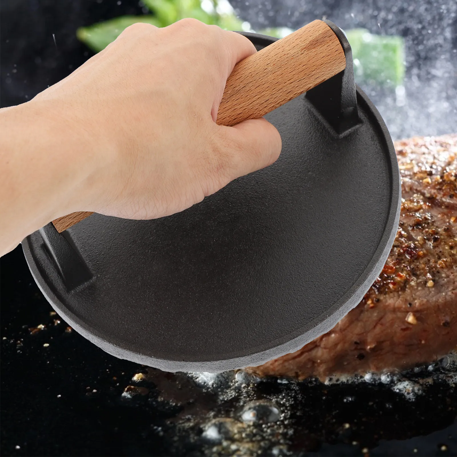 Cast Iron Meat Press Plate Round Steak Press Board for Grilling Barbecue Cooking Small Light Portable Eco Friendly Smooth Finish
Cast Iron Meat Press Plate Round Steak Press Board for Grilling Barbecue Cooking Small Light Portable Eco Friendly Smooth Finish