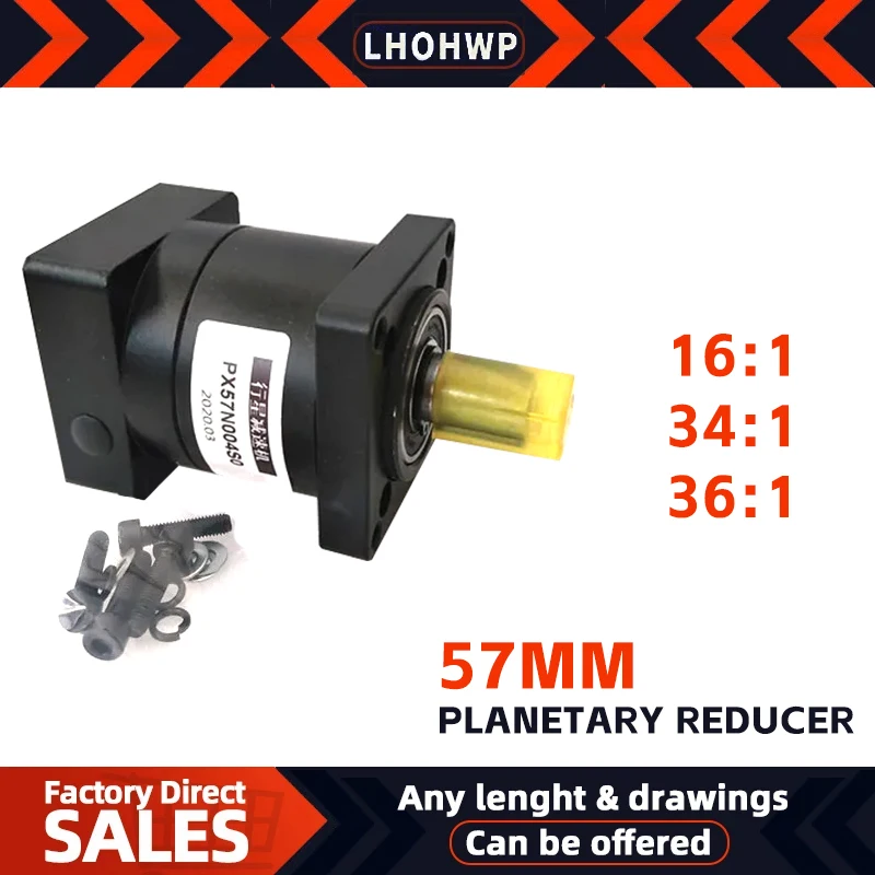 1PC Planetary Reducer 57mm Reducer Gearbox Ratio Speed 4:1 6:1 10:1 Matching Stepper / Brushless Motor
1PC Planetary Reducer 57mm Reducer Gearbox Ratio Speed 4:1 6:1 10:1 Matching Stepper / Brushless Motor
