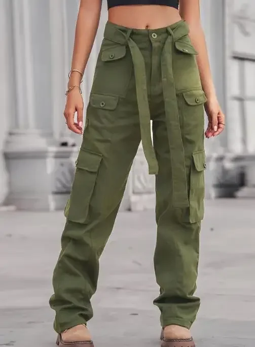 Pants for Washed Denim with Multiple Pockets Heavy-Duty Casual Pants Autumn New Fashion Personalized Street Women's Cargo Pants
Pants for Washed Denim with Multiple Pockets Heavy-Duty Casual Pants Autumn New Fashion Personalized Street Women's Cargo Pants