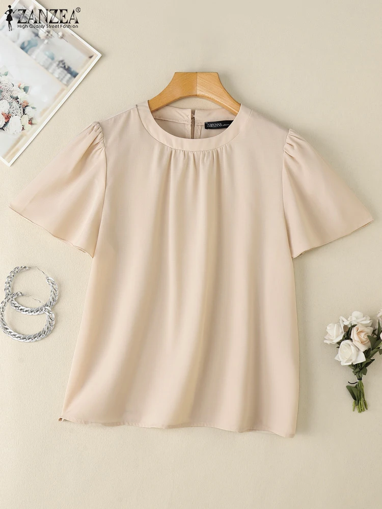 ZANZEA 2025 Women Summer Short Sleeve Work OL BlousesFashion Shirt Elegant Solid Holiday Tunic Tops Casual O Neck Loose Blusas
ZANZEA 2025 Women Summer Short Sleeve Work OL BlousesFashion Shirt Elegant Solid Holiday Tunic Tops Casual O Neck Loose Blusas