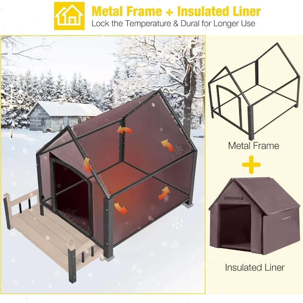 Dog Kennel for Small to Large Sized Dogs, Doghouse 100% Insulated Puppy Shelter, Waterproof Dog House with Insulated Liner
Dog Kennel for Small to Large Sized Dogs, Doghouse 100% Insulated Puppy Shelter, Waterproof Dog House with Insulated Liner