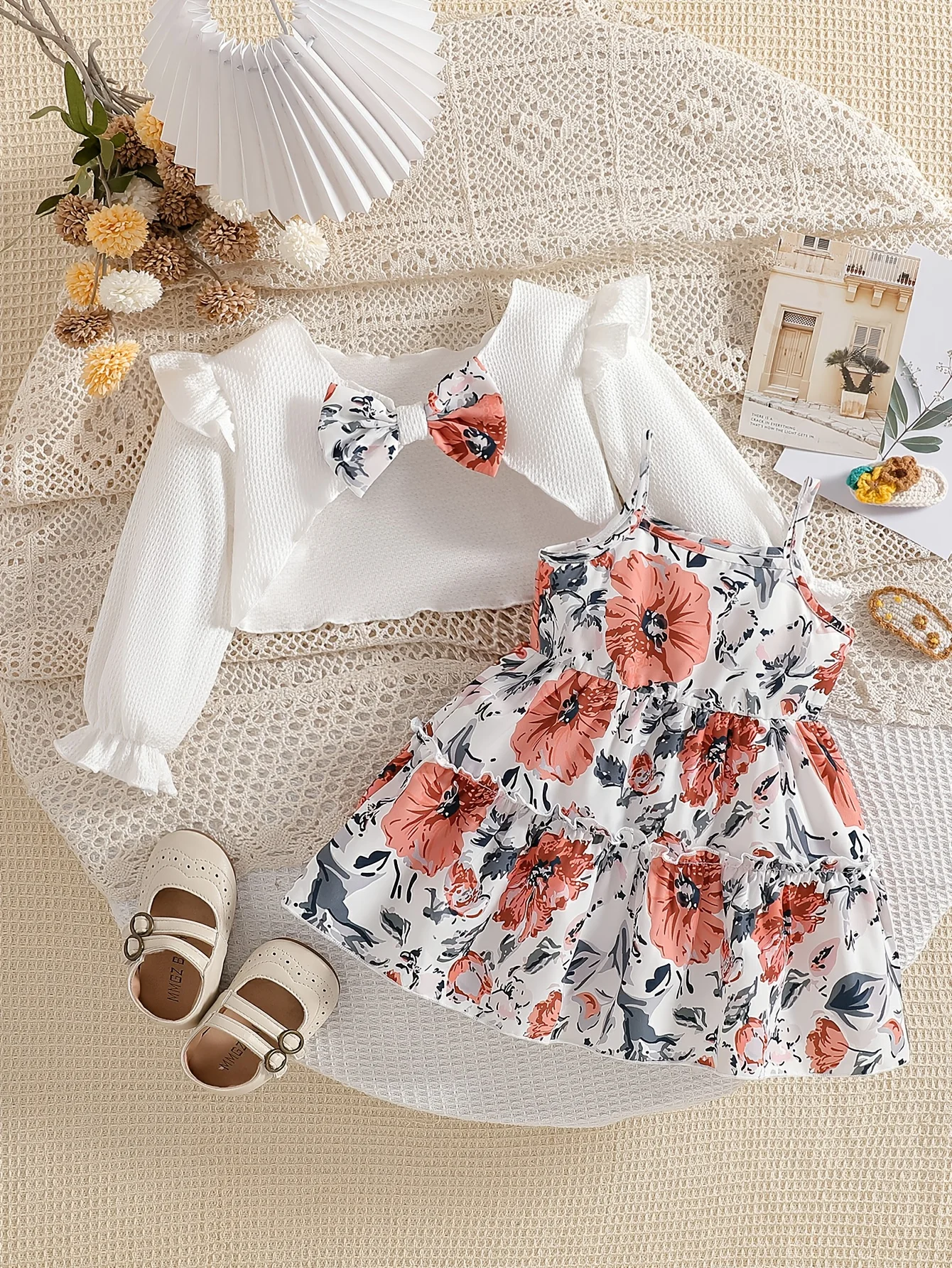Spring/Autumn Baby Girl Floral Camisole Dress & White Bow Cardigan Set Outing Essential Valentine/Birthday Gift
Spring/Autumn Baby Girl Floral Camisole Dress & White Bow Cardigan Set Outing Essential Valentine/Birthday Gift