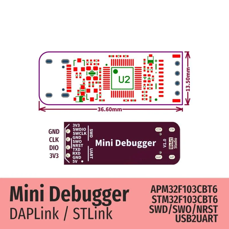 1Pcs Versatile DAPLink STLink V2.1 Debugger, USB To Uart SWD SWO, TYPEC Microcontroller Coding Unit
1Pcs Versatile DAPLink STLink V2.1 Debugger, USB To Uart SWD SWO, TYPEC Microcontroller Coding Unit