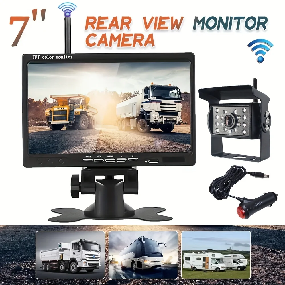 QueenDer Wireless Rear View Backup Camera System with Solar Panel & 18LEDs for Trucks,and Caravans -Cigarette Lighter Powered
QueenDer Wireless Rear View Backup Camera System with Solar Panel & 18LEDs for Trucks,and Caravans -Cigarette Lighter Powered