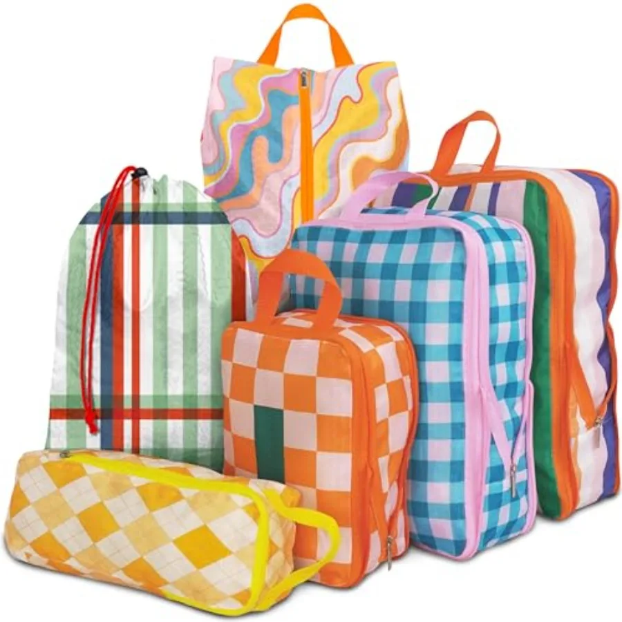 Набор из 6 водонепроницаемых компрессионных упаковочных кубов для путешествий, легкие органайзеры для багажа в пастельных тонах, компактные сумки для хранения S
Набор из 6 водонепроницаемых компрессионных упаковочных кубов для путешествий, легкие органайзеры для багажа в пастельных тонах, компактные сумки для хранения S