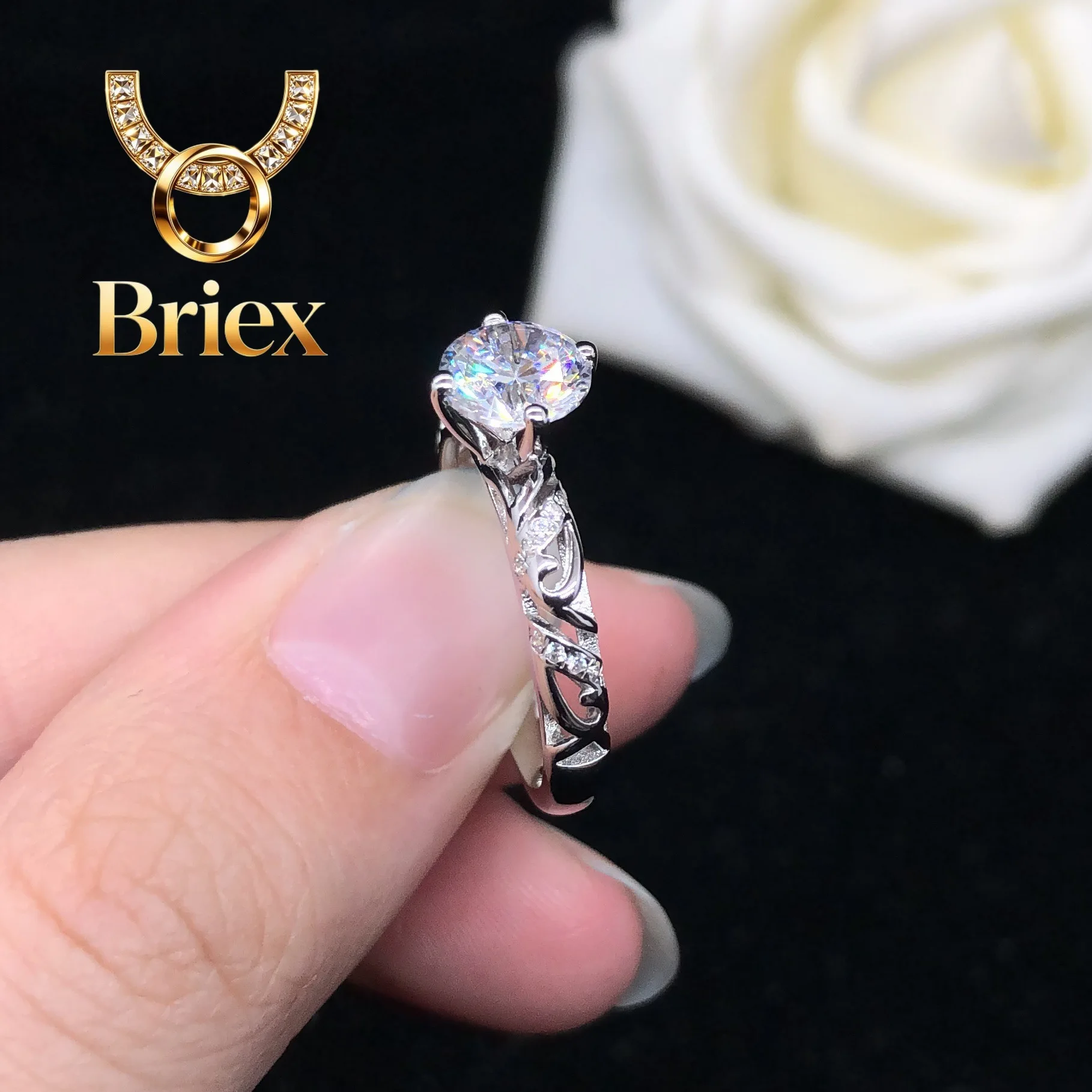 Briex Jewelry 1ct Moissanite Vintage Ring for Women, PT950 Platinum Hollow Out, Exquisite Craft & Timeless Charm
Briex Jewelry 1ct Moissanite Vintage Ring for Women, PT950 Platinum Hollow Out, Exquisite Craft & Timeless Charm