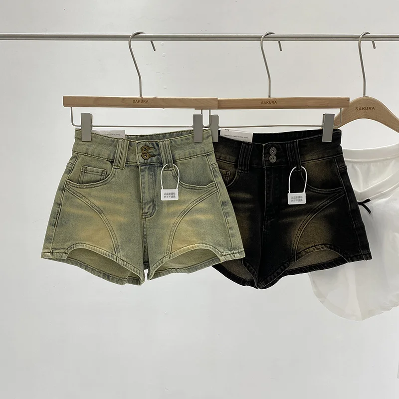 American Retro Denim Shorts Women's Summer High Waist Wide Leg Short Pants Slimming Versatile Small Size Ideal for Teens
American Retro Denim Shorts Women's Summer High Waist Wide Leg Short Pants Slimming Versatile Small Size Ideal for Teens