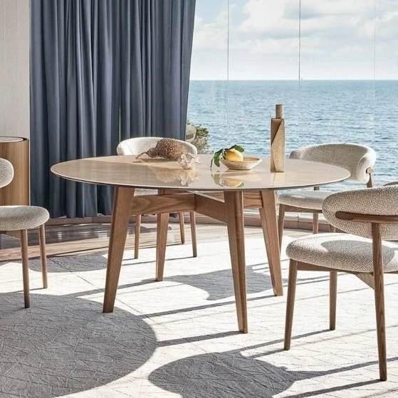 Modern circular dining room furniture kitchen and living room tables with wooden and slate tops for home office and hotel use
Modern circular dining room furniture kitchen and living room tables with wooden and slate tops for home office and hotel use