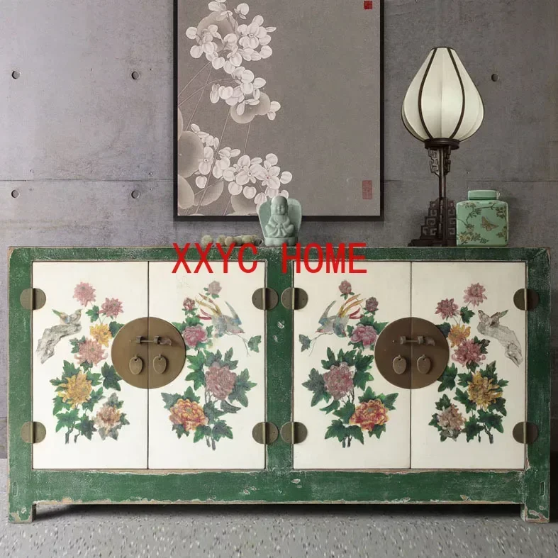 Hand Painted New Chinese Style Solid Wood Sideboard Living Room Storage Storage TV Cabinet
Hand Painted New Chinese Style Solid Wood Sideboard Living Room Storage Storage TV Cabinet