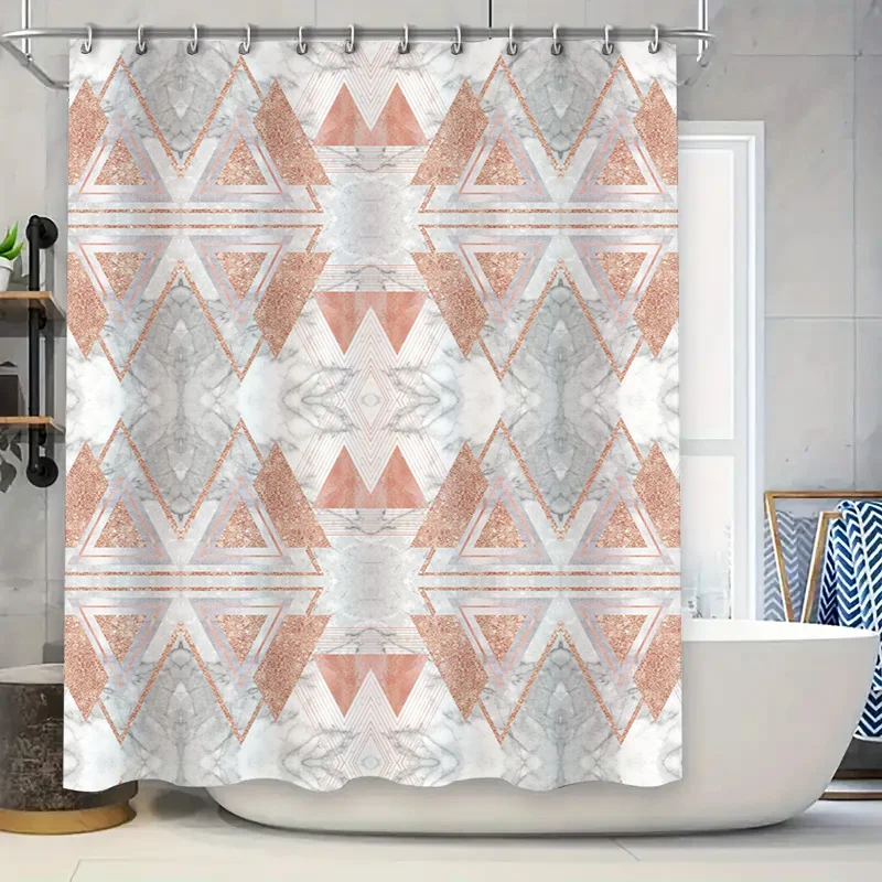 Luxury Marble Geometric Shower Curtain with Rose Gold Accents Bathroom Decor for Modern Bathrooms White Silver 72 x 84
Luxury Marble Geometric Shower Curtain with Rose Gold Accents Bathroom Decor for Modern Bathrooms White Silver 72 x 84