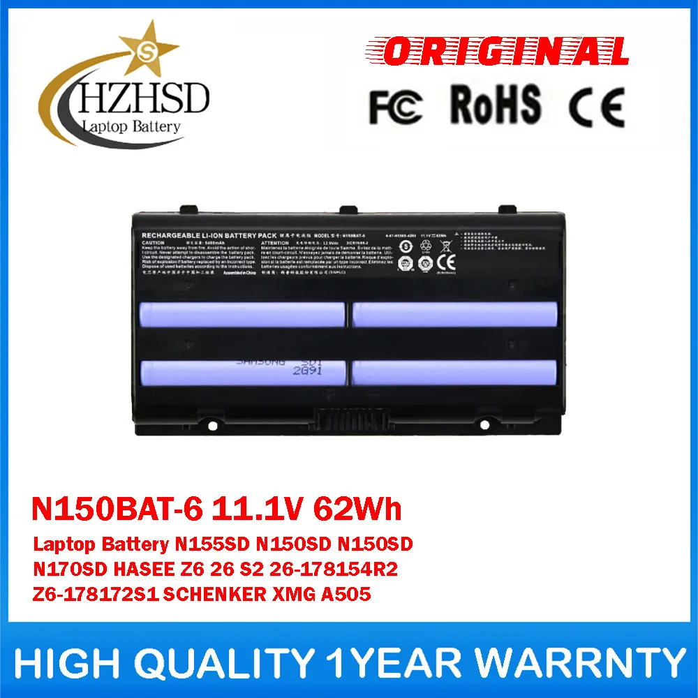 N150BAT-6 11.1V 62Wh Genuine Original Laptop Battery For Clevo N155SD N150SD N150SD N170SD HASEE Z6 S2 26-178154R2 Z6-178172S1
N150BAT-6 11.1V 62Wh Genuine Original Laptop Battery For Clevo N155SD N150SD N150SD N170SD HASEE Z6 S2 26-178154R2 Z6-178172S1