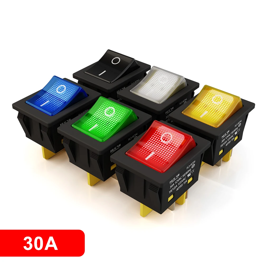 KCD4 30x22mm 30A Rocker Switch Electrical Equipment Multi-Voltage DPST Push Button Switch ON-OFF 12-24V/110-220V Toggle Switches
KCD4 30x22mm 30A Rocker Switch Electrical Equipment Multi-Voltage DPST Push Button Switch ON-OFF 12-24V/110-220V Toggle Switches