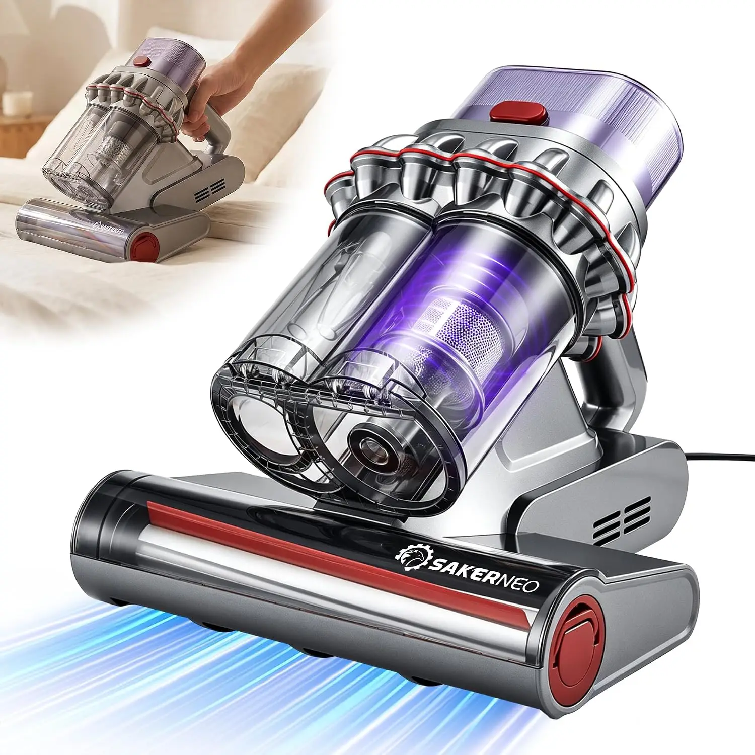 Bed Vacuum Cleaner with Digital Display, 14kPa Suction, HEPA Filter, Handheld for Mattress, Carpet, Sofa, Pet Hair
Bed Vacuum Cleaner with Digital Display, 14kPa Suction, HEPA Filter, Handheld for Mattress, Carpet, Sofa, Pet Hair