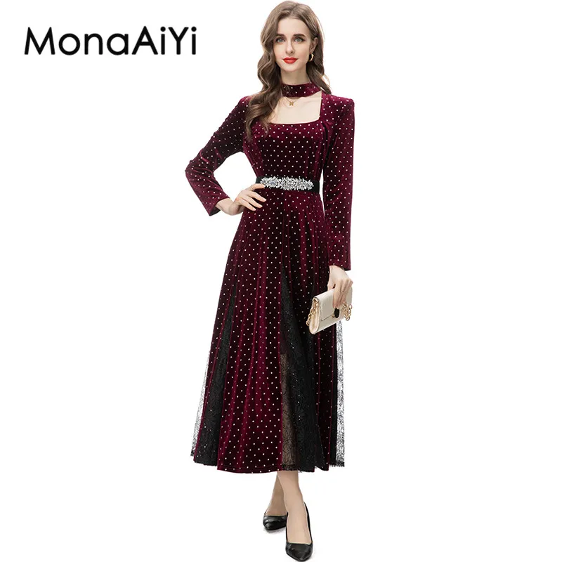 Новое модное дизайнерское женское платье MonaAiYi с коротким открытым воротником и длинными рукавами с блестками и поясом, повседневное фиолетовое ретро платье
Новое модное дизайнерское женское платье MonaAiYi с коротким открытым воротником и длинными рукавами с блестками и поясом, повседневное фиолетовое ретро платье