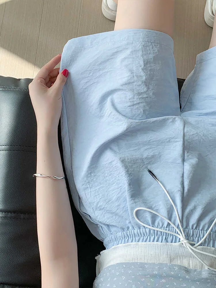 plus Size Ice Silk Blue Short Pants High Waist Loose Leg Thin Style Korean Commute Style Casual Wide Leg Five-Quarter Pants
plus Size Ice Silk Blue Short Pants High Waist Loose Leg Thin Style Korean Commute Style Casual Wide Leg Five-Quarter Pants