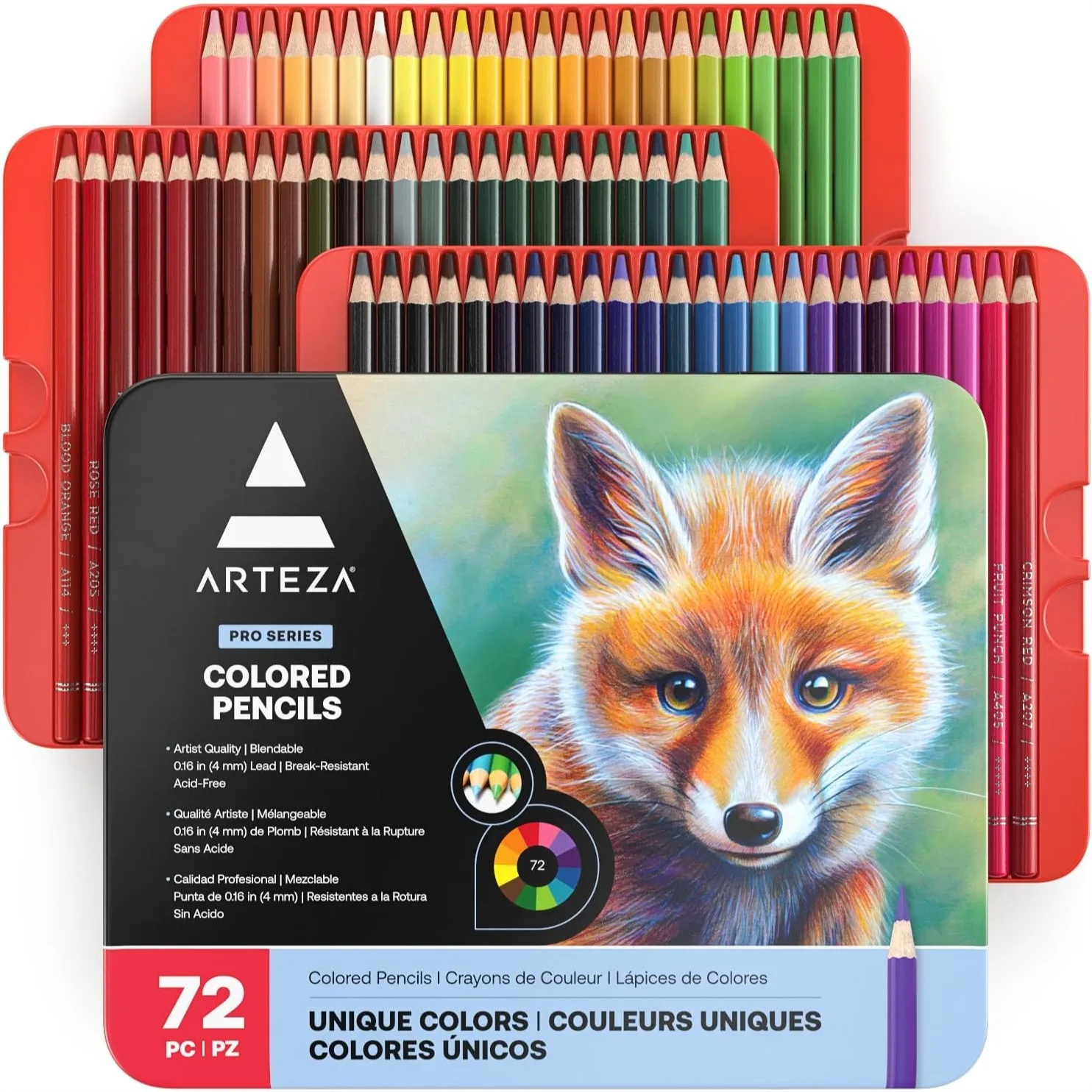 72 Colored Pencils Set For Adults Artists, Soft Wax-Based 4mm Break-Resistant Core, Pre-Sharpened Drawing Pencils In Metal Tin For Blending Shading Sketching
72 Colored Pencils Set For Adults Artists, Soft Wax-Based 4mm Break-Resistant Core, Pre-Sharpened Drawing Pencils In Metal Tin For Blending Shading Sketching