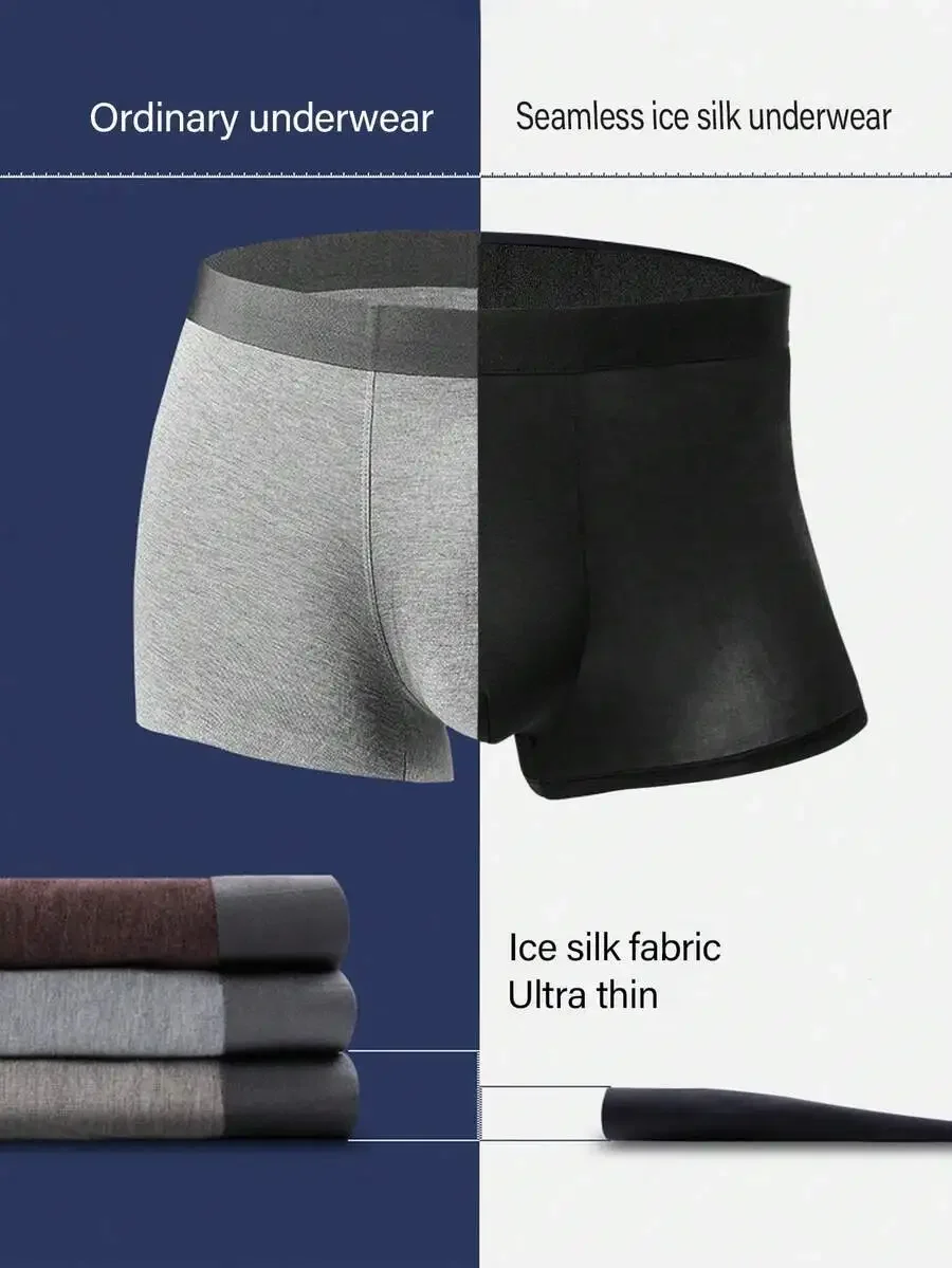 Mens Solid Color Ice Silk Briefs Ultra Thin Seamless Underwear
Mens Solid Color Ice Silk Briefs Ultra Thin Seamless Underwear