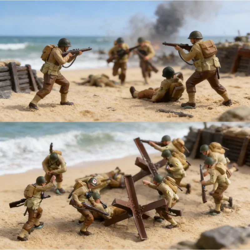1:72 Scale Model The Normandy landings of the United States 10Pcs Soldiers With 2 obstacles Action Figure DIY Scene Accessory
1:72 Scale Model The Normandy landings of the United States 10Pcs Soldiers With 2 obstacles Action Figure DIY Scene Accessory