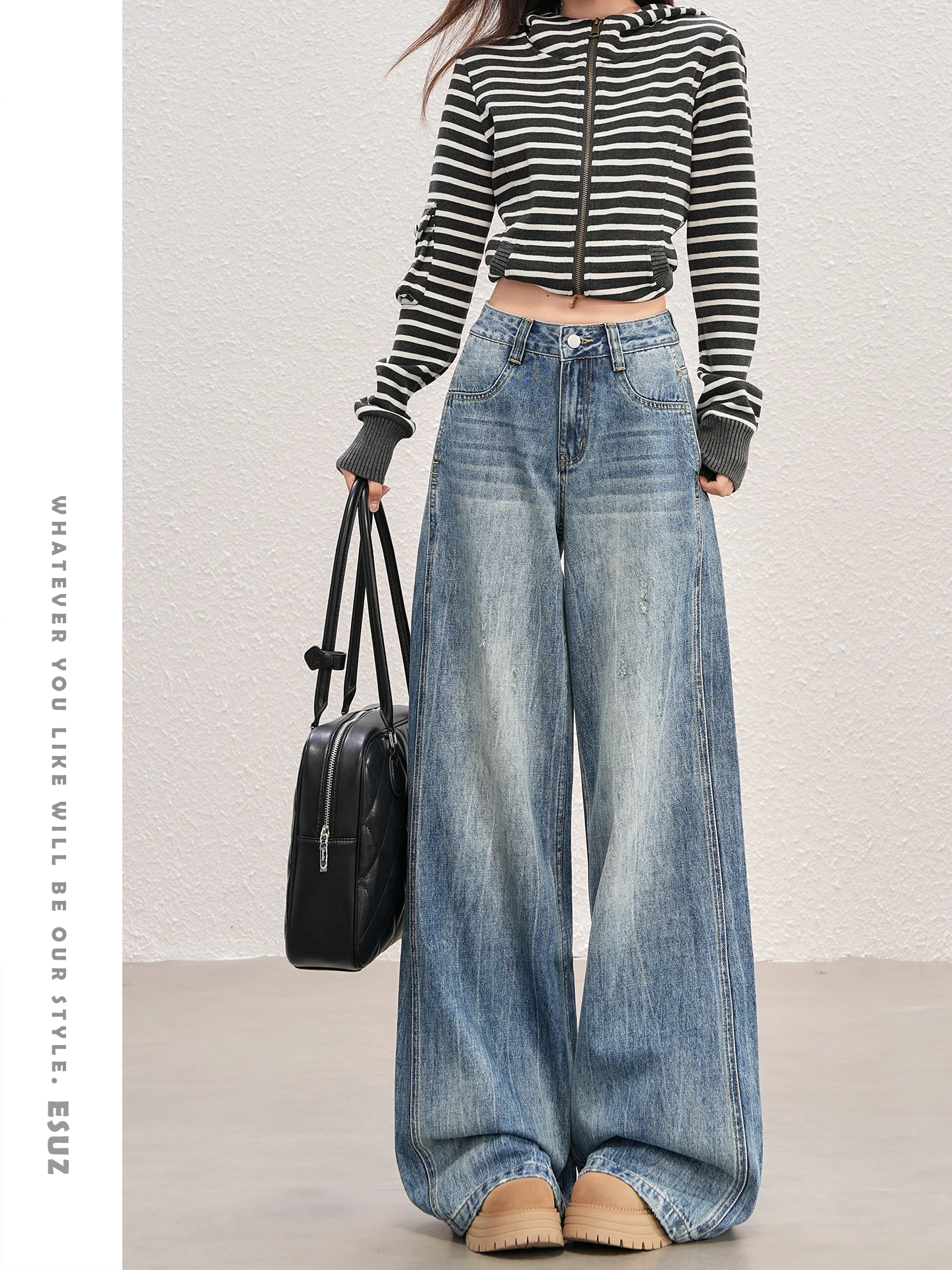 Off American Retro Faded Wide Leg Jeans Women's Autumn Winter New Design Sensation Small ence High Waist Loose Jeans
Off American Retro Faded Wide Leg Jeans Women's Autumn Winter New Design Sensation Small ence High Waist Loose Jeans