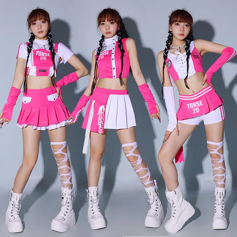 JAZZ Costume Hip Hop Women Pink White Kpop Stage Outfit Crop Top Pleated Skirt Set Cheerleader Uniform Party Rave Outfit 2025
JAZZ Costume Hip Hop Women Pink White Kpop Stage Outfit Crop Top Pleated Skirt Set Cheerleader Uniform Party Rave Outfit 2025