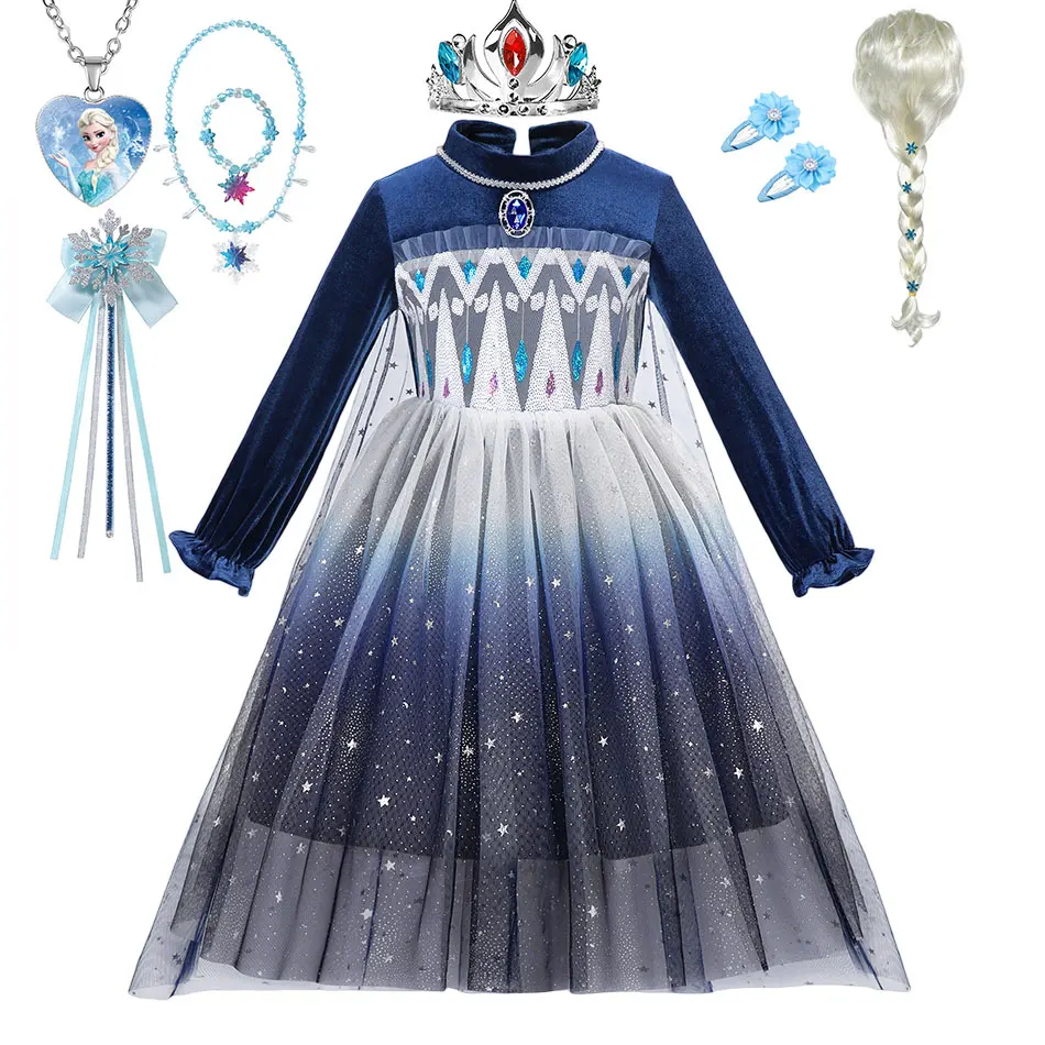 Disney Princess Elsa Costume Kids Girl Cosplay Dress Frozen Snow Queen Ball Gown Dresses for Children Party Christmas Vestidos 
Disney Princess Elsa Costume Kids Girl Cosplay Dress Frozen Snow Queen Ball Gown Dresses for Children Party Christmas Vestidos