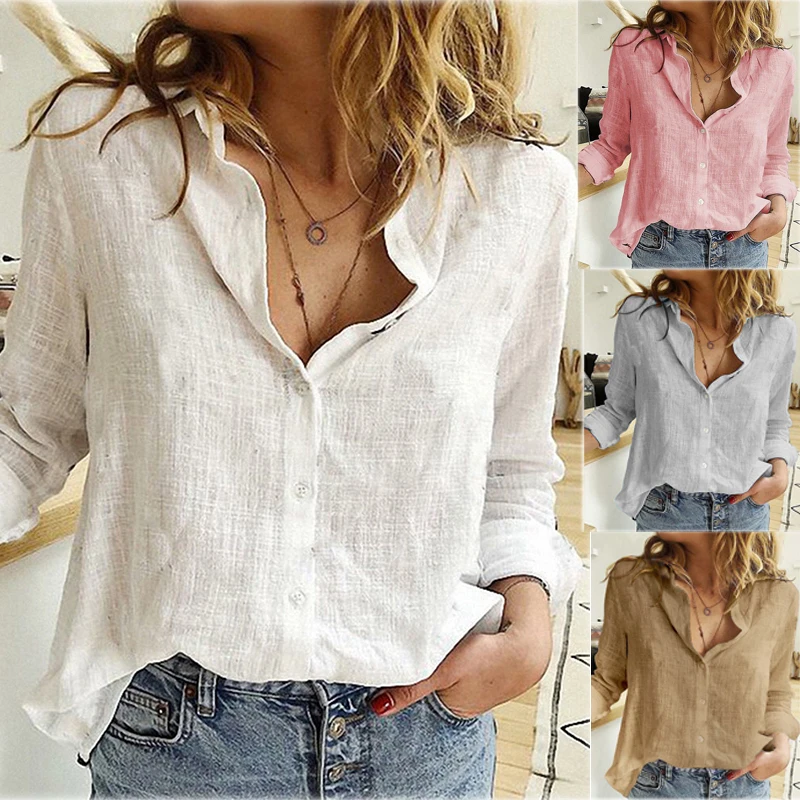 Women Casual Long Sleeve Cotton Linen Loose Shirt Elegant Solid Harajuku Lapel Blouse Vintage Oversize Tops Streetwear Tunic
Women Casual Long Sleeve Cotton Linen Loose Shirt Elegant Solid Harajuku Lapel Blouse Vintage Oversize Tops Streetwear Tunic