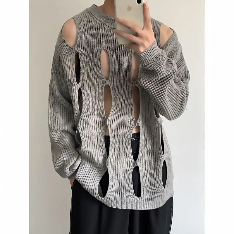 Korean Unisex Oversized Knit Sweater Spring Summer Loose Fit Long Sleeve Distressed Crochet Lace Sweater Top Quiet Luxury Style
Korean Unisex Oversized Knit Sweater Spring Summer Loose Fit Long Sleeve Distressed Crochet Lace Sweater Top Quiet Luxury Style