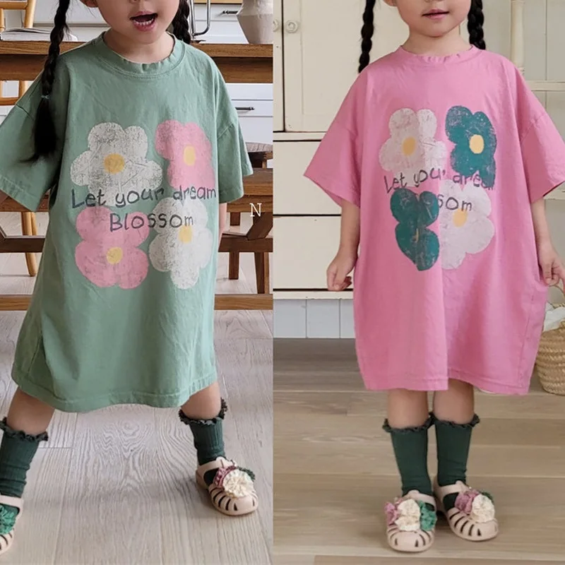 2025 Summer New Fashion Flower Print Girls Short Sleeve Casual Dress Cute Princess Girls Long T Shirts Dress Kids Clothes
2025 Summer New Fashion Flower Print Girls Short Sleeve Casual Dress Cute Princess Girls Long T Shirts Dress Kids Clothes